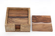 Wooden Wave Design Coasters In A Wooden Holder - Kozeenest