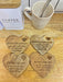 Set of 4 Wooden Heart Shaped Coasters - Kozeenest