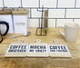 Set of Six Coffee Slogan Coasters On Metal Stand - Kozeenest