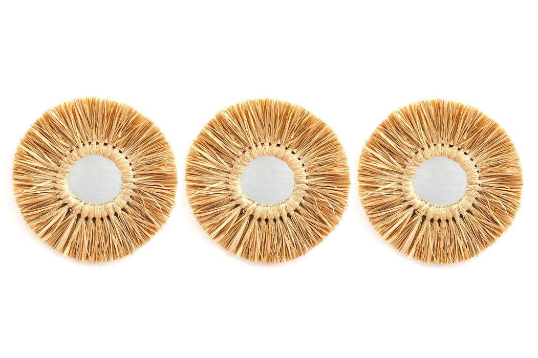 Set of Three Dried Grass Mirrors - Kozeenest