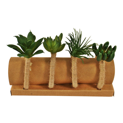 Set of 4 Faux Succulent Design Napkin Rings - Kozeenest