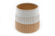 Two-tone Textured Ceramic Planter - Kozeenest