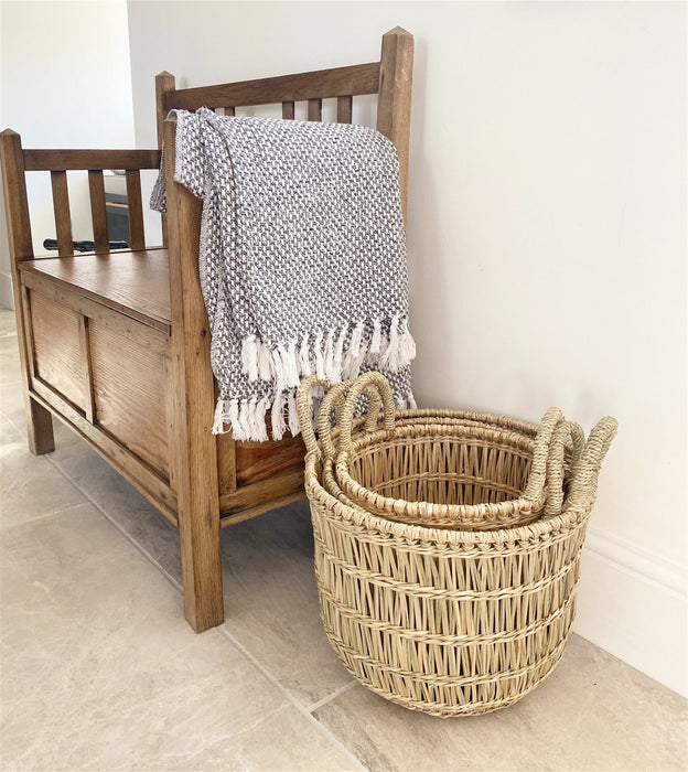 Set of Three Dried Seagrass Baskets - Kozeenest