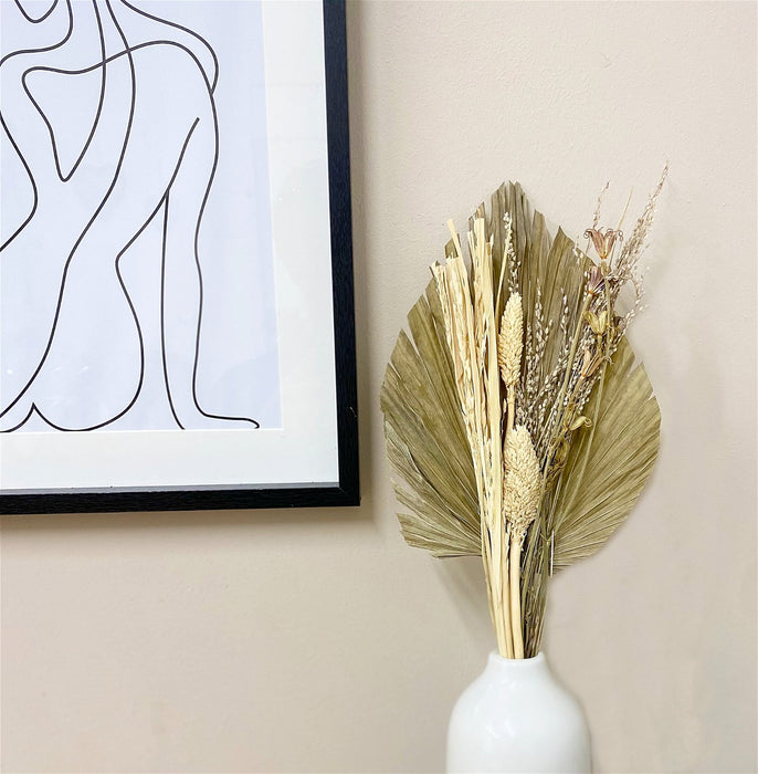 Set of Four Bouquets of Dried Grasses with Long Palm Spear - Kozeenest