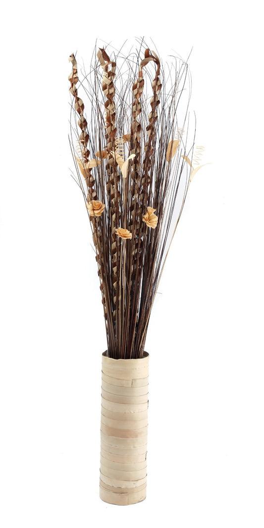 Plaited Dried Palm Leaf Arrangement In A Vase 150cm - Kozeenest