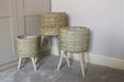 Set of Three Seagrass Planters On Stands - Kozeenest