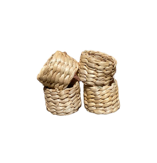 Set of Four Water Hyacinth Napkin Rings - Kozeenest