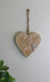 Wooden Hanging Heart Ornament with Silver Heart - Kozeenest