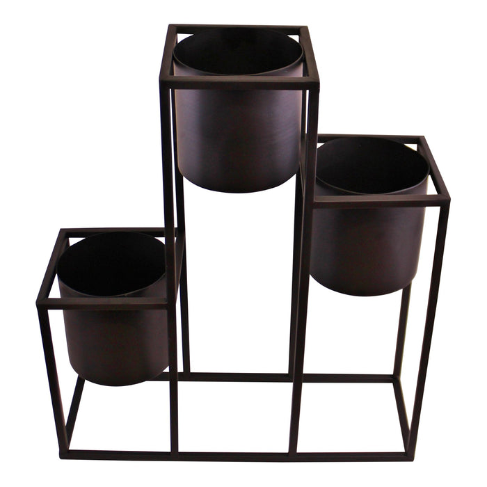 Triple Black Metal Planter, 43x50cm - Kozeenest