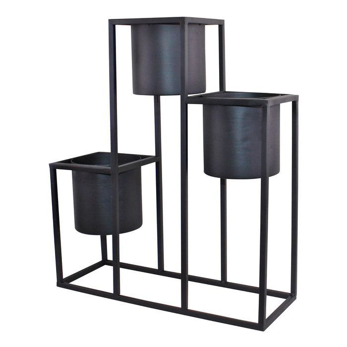 Triple Black Metal Planter, 43x50cm - Kozeenest