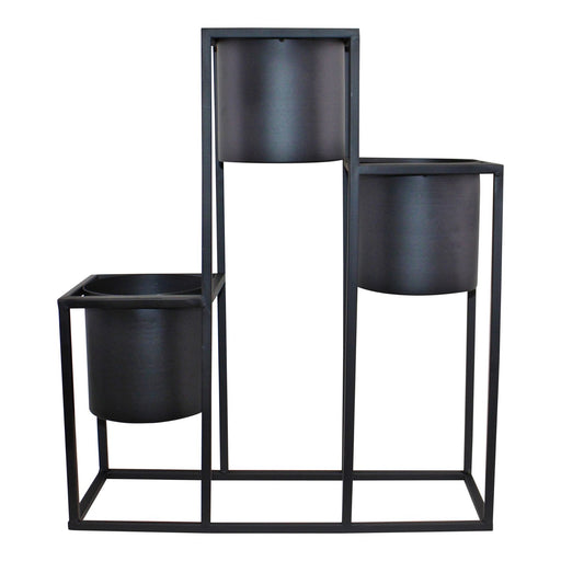 Triple Black Metal Planter, 43x50cm - Kozeenest