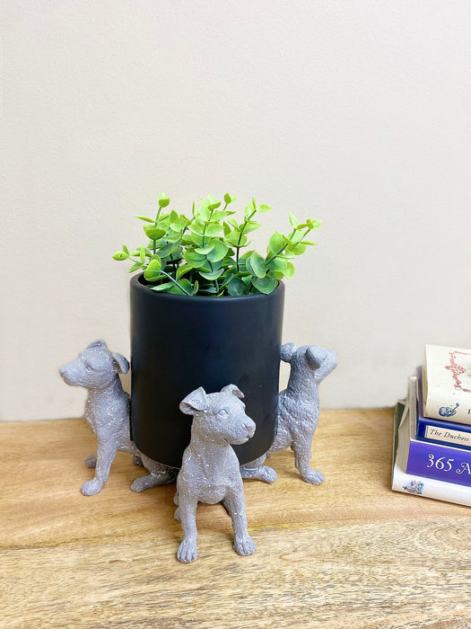 Set of Grey Dog Pot Risers - Kozeenest