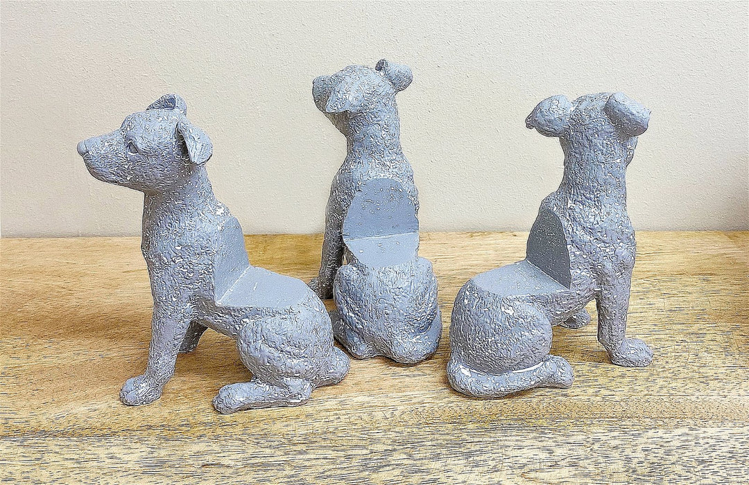 Set of Grey Dog Pot Risers - Kozeenest