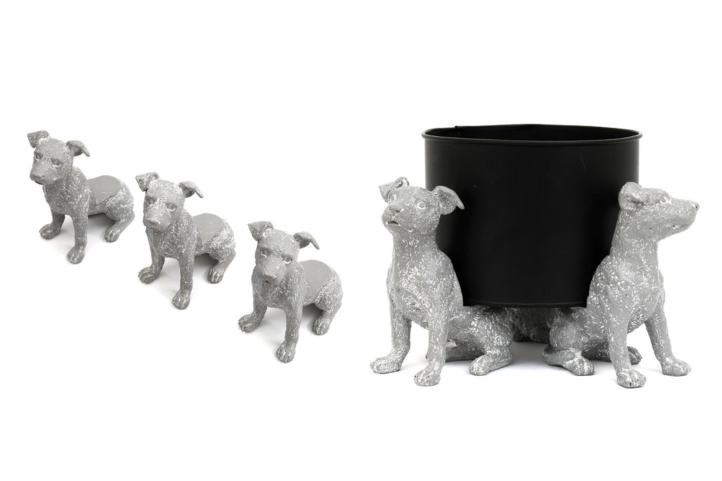 Set of Grey Dog Pot Risers - Kozeenest