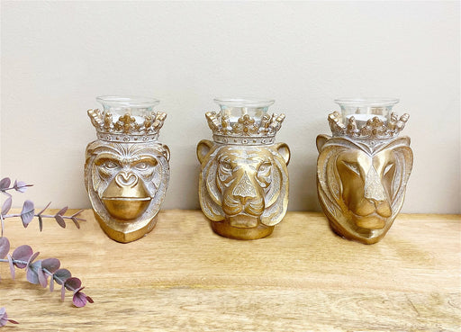 Set of 3 13cm Animal Head Candle Holder - Kozeenest