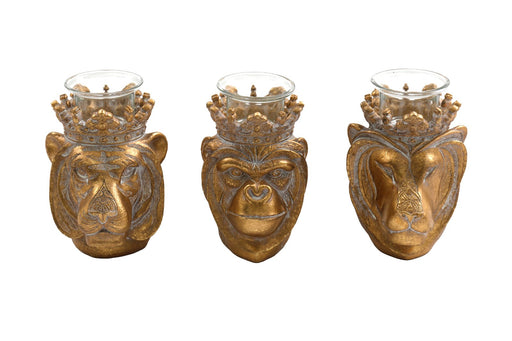 Set of 3 13cm Animal Head Candle Holder - Kozeenest