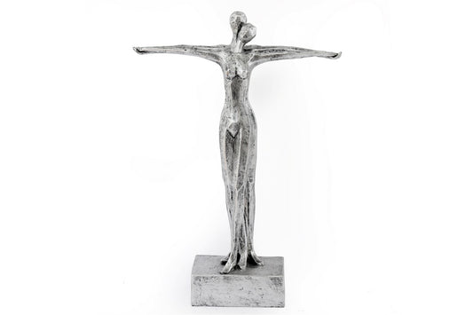 Silver Standing Couple Statue - Kozeenest