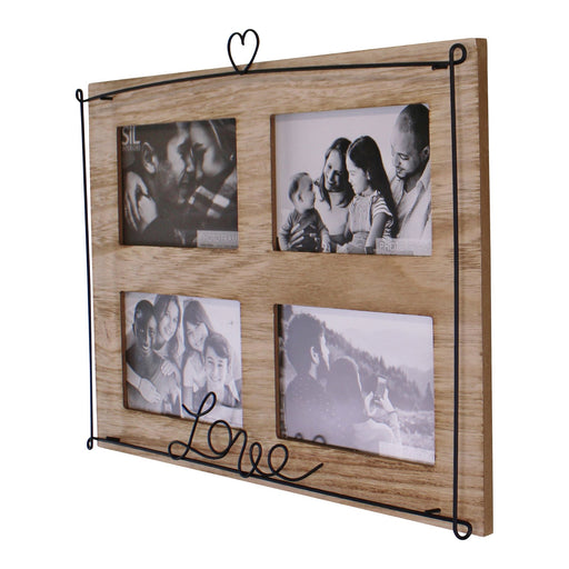 Multi Photo Frame, Holds 4 Photos, Love Design - Kozeenest