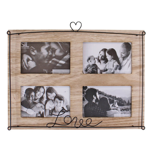 Multi Photo Frame, Holds 4 Photos, Love Design - Kozeenest