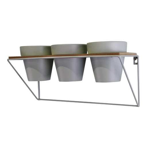 Potting Shed Triple Plant Pot Shelf, Green - Kozeenest