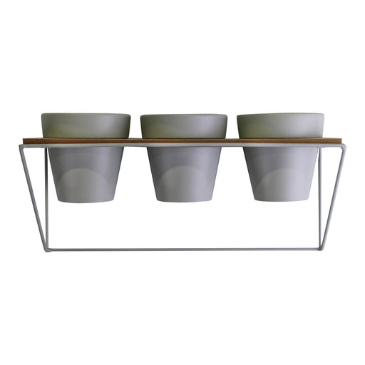 Potting Shed Triple Plant Pot Shelf, Green - Kozeenest