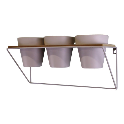 Potting Shed Triple Plant Pot Shelf, Grey - Kozeenest