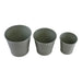 Set of 3 Round Metal Planters, Green - Kozeenest