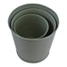 Set of 3 Round Metal Planters, Green - Kozeenest