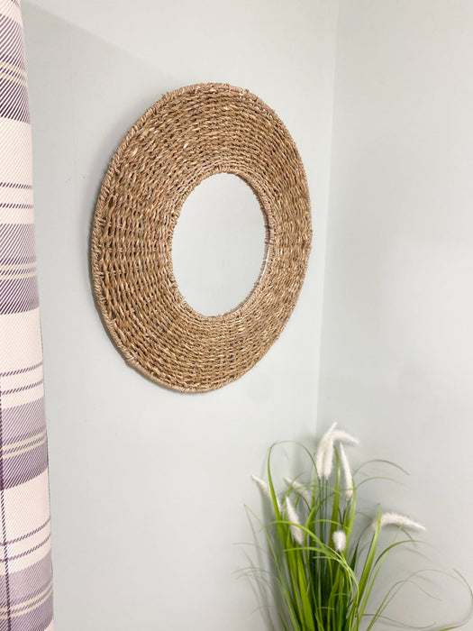 Natural Seagrass Mirror 50cm - Kozeenest