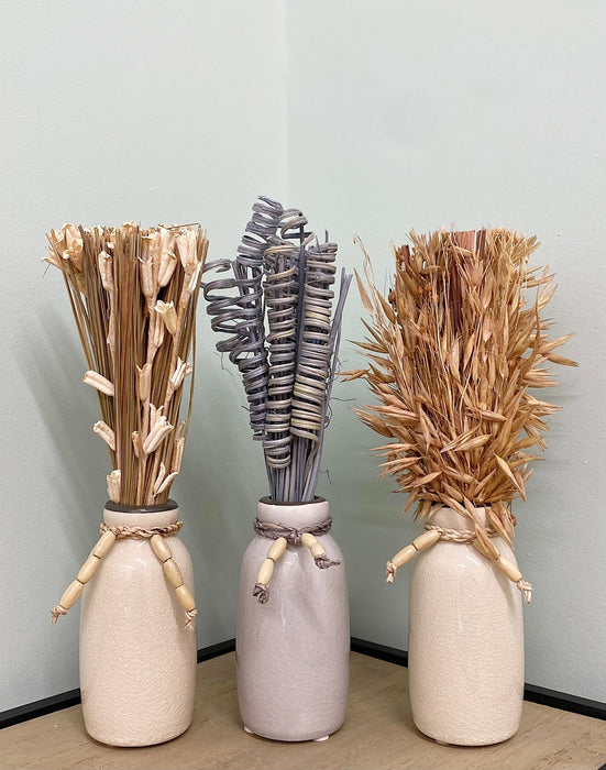 Set Of Three Dried Deco In Vases - Kozeenest