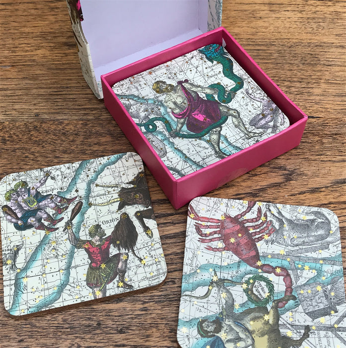 Pack Of Six Astrology Coasters In Gift Box - Kozeenest