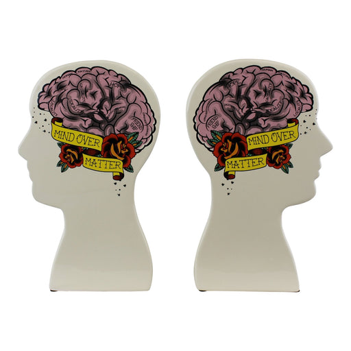 Ornamental Ceramic Phrenology Bookends - Kozeenest