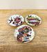 Set of Three Metal Retro Tattoo Design Coasters - Kozeenest