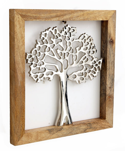 Silver Tree Of Life In A Wooden Frame - Kozeenest