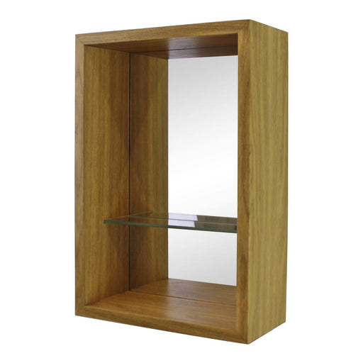 Small Veneered Mirror Shelf Unit, 31x21cm - Kozeenest