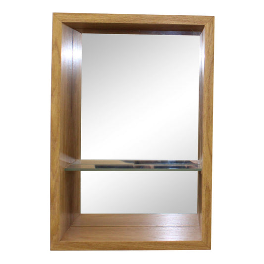 Small Veneered Mirror Shelf Unit, 31x21cm - Kozeenest