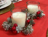White Set Of 2 Candle Pots With Wreath - Kozeenest