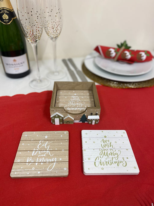 Set Of 4 Christmas Market Coasters - Kozeenest