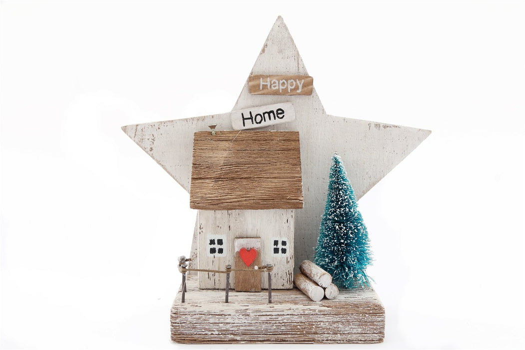 Star & House Scene Ornament 18cm - Kozeenest