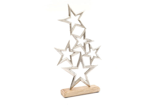 Stars On Wooden Base Ornament 40cm - Kozeenest