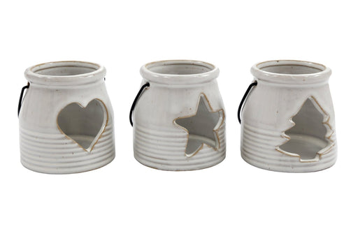 Set of Three Ceramic Tealight Holders - Kozeenest