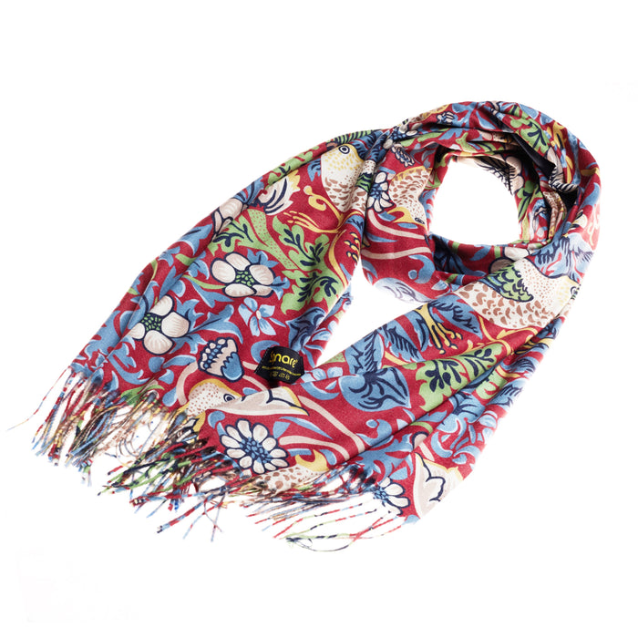 William Morris Strawberry Thief Red - Art Pashmina-0