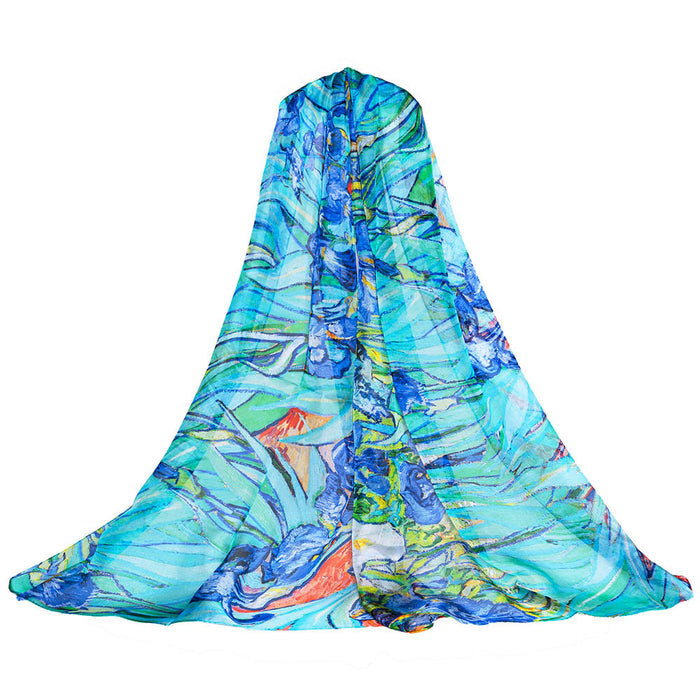 Van Gogh Iris - 100% Pure Silk Scarf-1