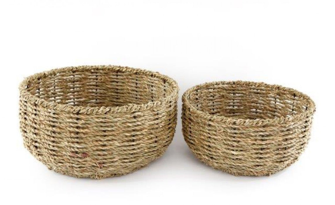 Set of 2 Dried Seagrass Baskets - Kozeenest