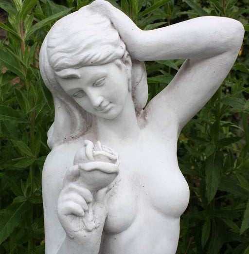 Stone Effect Lady With Rose Statue - Kozeenest