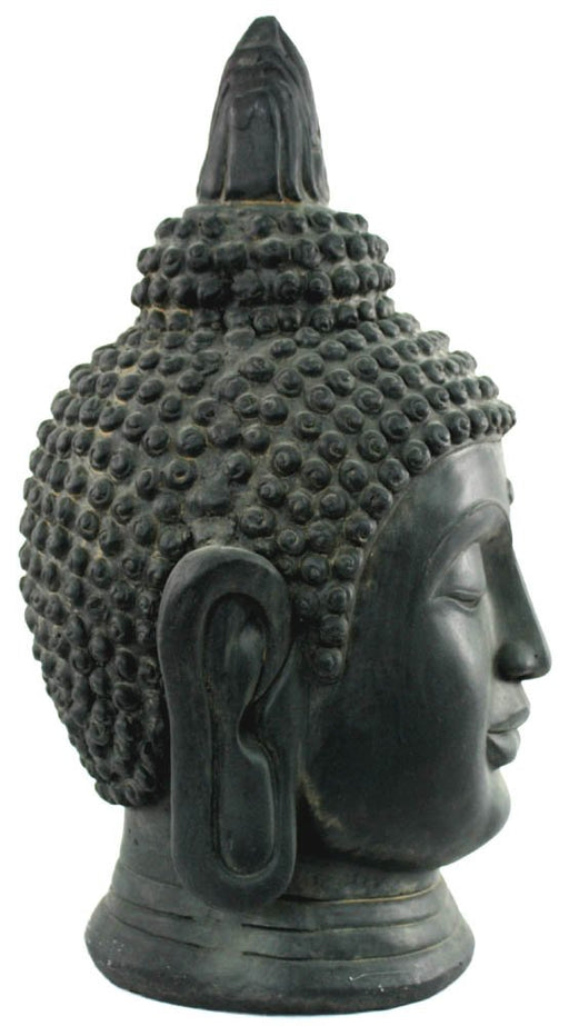 Stone Effect Buddha Head Large Statue - Kozeenest