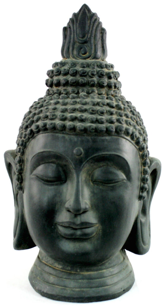 Stone Effect Buddha Head Large Statue - Kozeenest