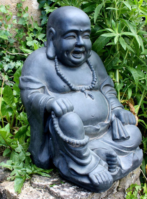 Stone Effect Laughing Buddha Statue - Kozeenest