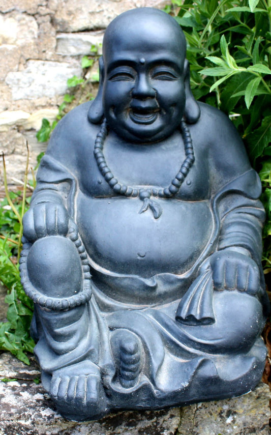 Stone Effect Laughing Buddha Statue - Kozeenest