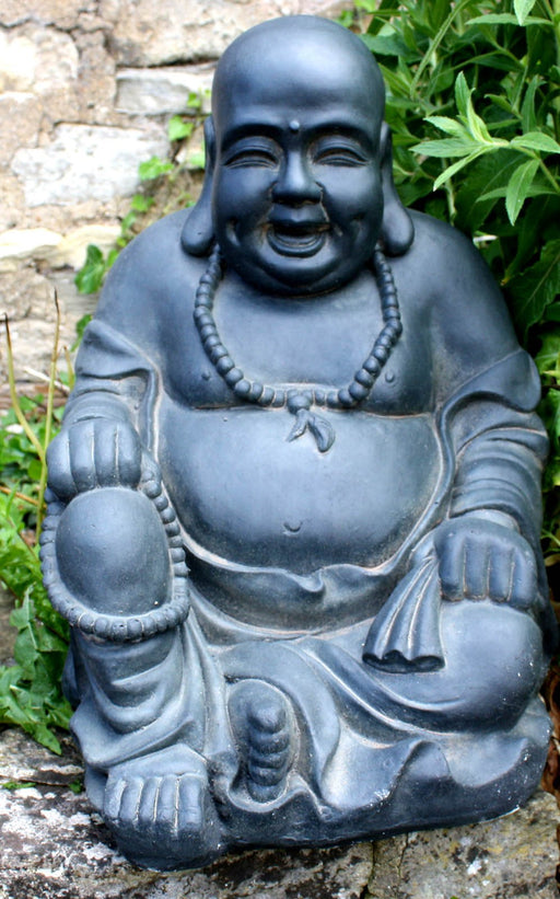 Stone Effect Laughing Buddha Statue - Kozeenest